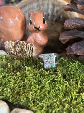 925 Sterling Darling double band abalone ring